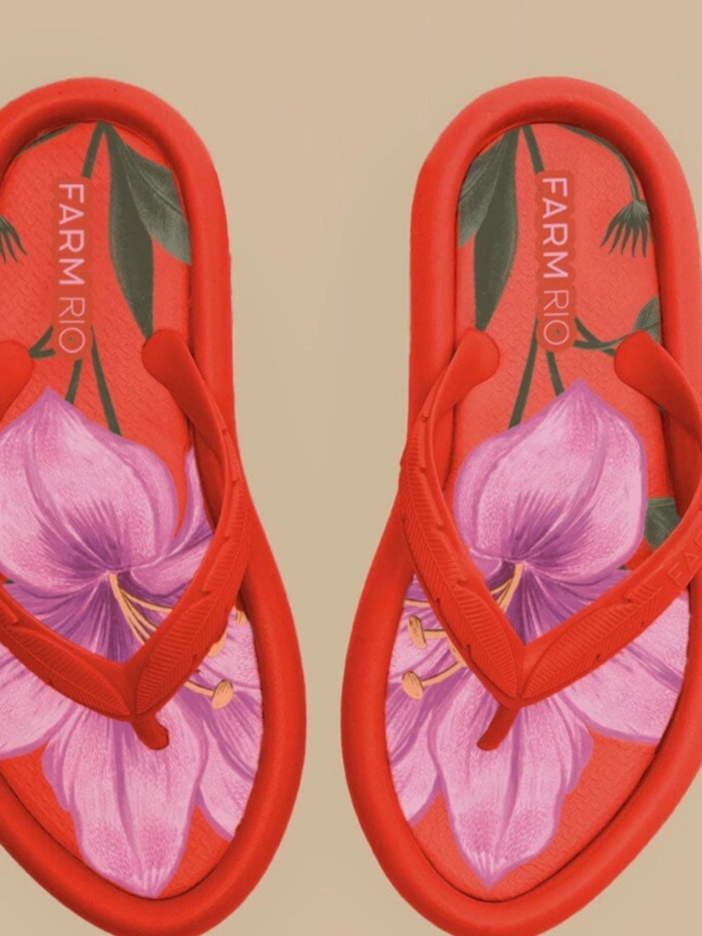 Farm Rio Orange Cambui Canoe Flip Flop - Women’s Size 8/9 - New In Box - Picture 7 of 8